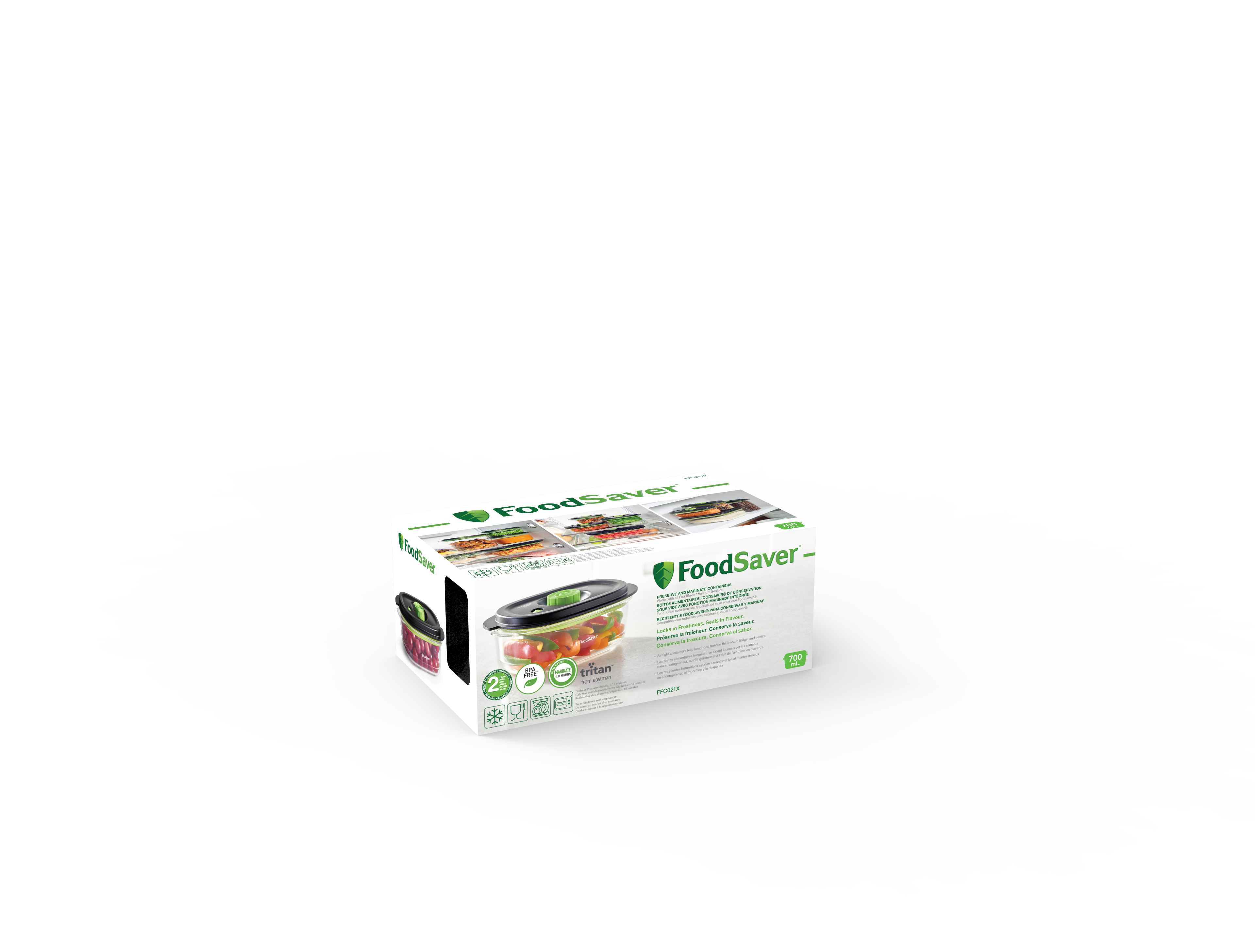 FoodSaver Boîte alimentaire de conservation et marinade, 2,3 Litres, Boîte  alimentaire hermétique sans BPA, Anti-fuite