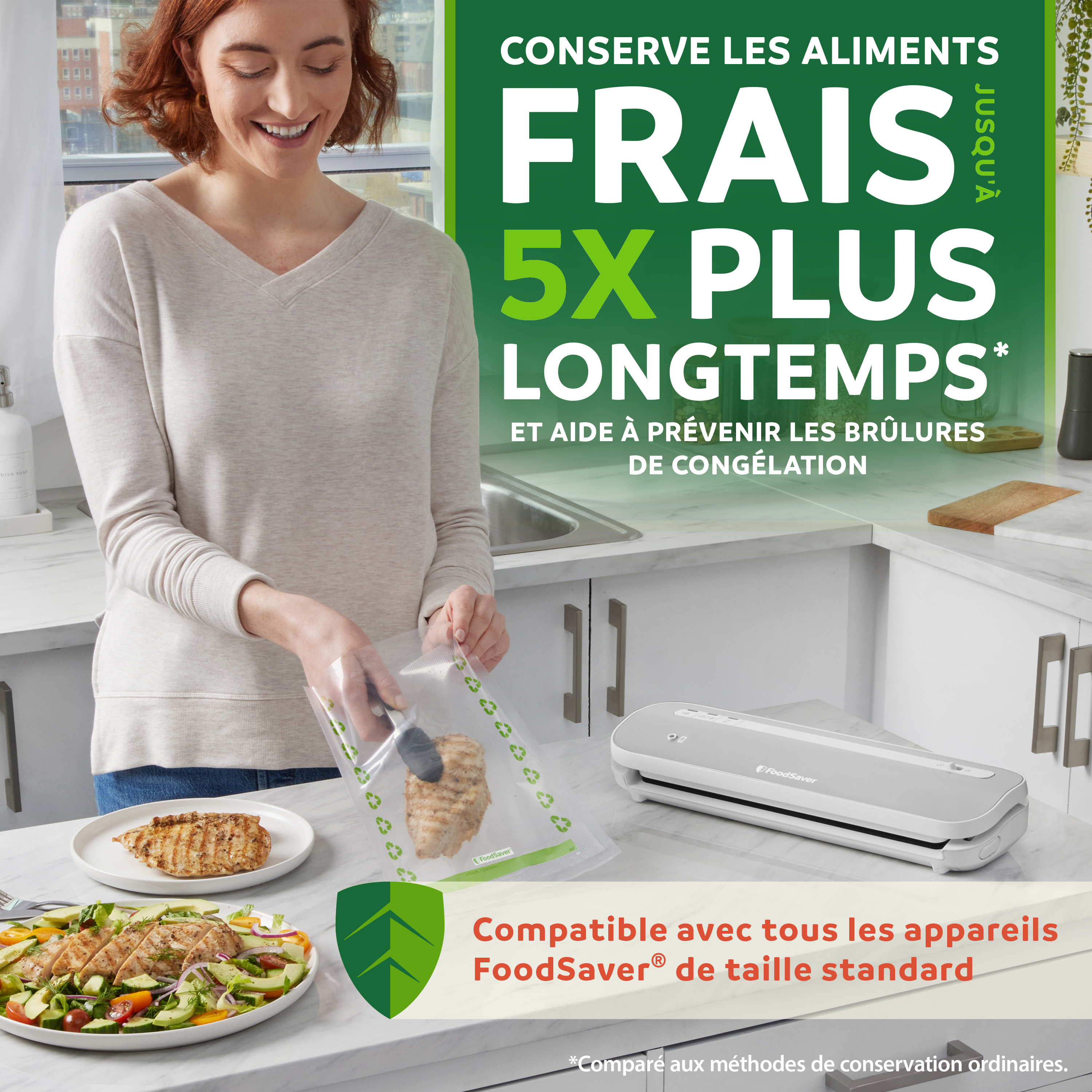 Sacs FoodSaver® spécial congélation et vapeur FVB002X - FoodSaver France